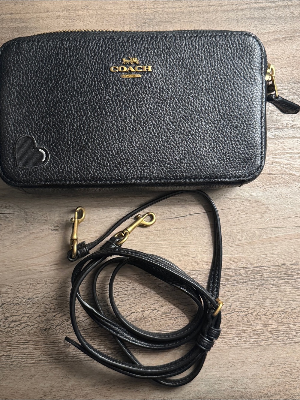 COACH Black Pebbled Leather Crossbody
